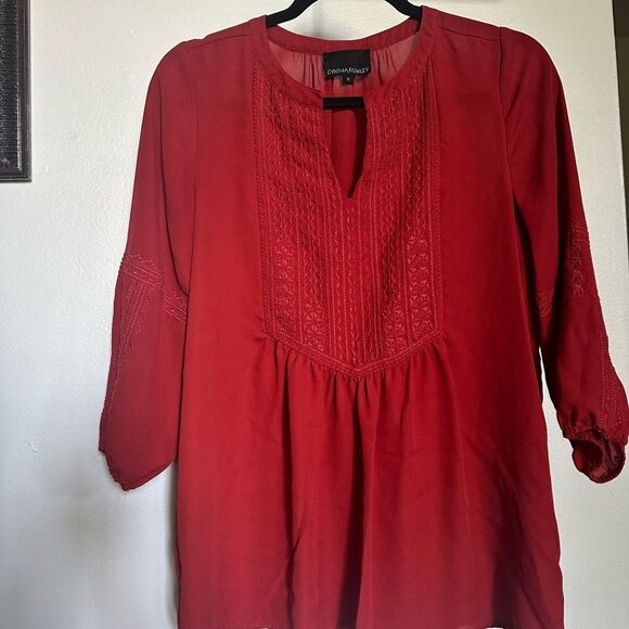 Cynthia Rowley Tops - Cynthia Rowley Quarter Sleeve Blouse Top size Small S Womens Work Shirt